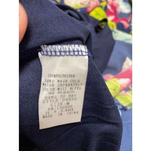 Entro Navy Floral Sleeveless Fit n Flare Dress Size Medium NWT - Picture 6 of 6